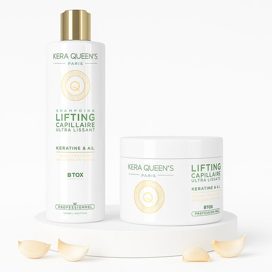 ROUTINE COMPLÈTE - LIFTING KÉRATINE & AIL CHEVEUX GRAS/ANTI-CHUTE/FORTIFIANT
