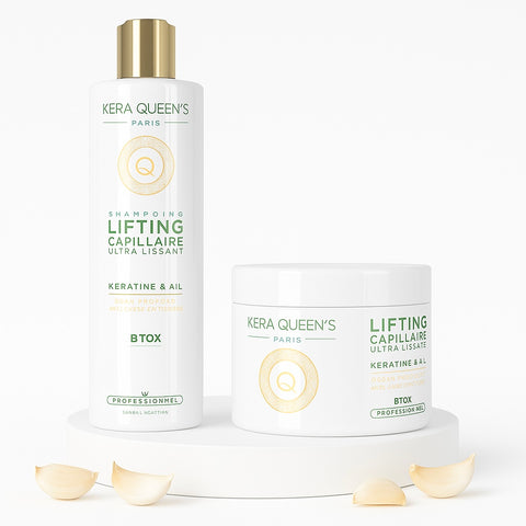 ROUTINE COMPLÈTE - LIFTING KÉRATINE & AIL CHEVEUX GRAS/ANTI-CHUTE/FORTIFIANT