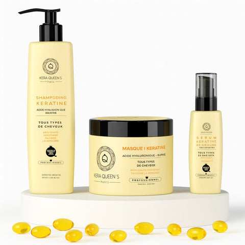 ROUTINE COMPLÈTE KÉRATINE & BIOTINE - POUSSE DE CHEVEUX/SECS/CASSANT