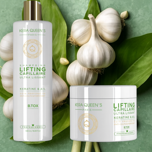KIT DUO LIFTING KÉRATINE & AIL CHEVEUX GRAS - ANTI-CHUTE & FORTIFIANT