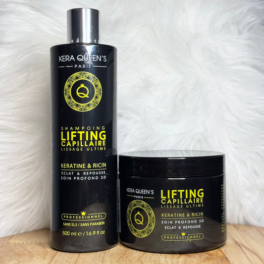 SHAMPOING + MASQUE LIFTING KÉRATINE ET HUILE DE RICIN - LISSAGE ULTIME