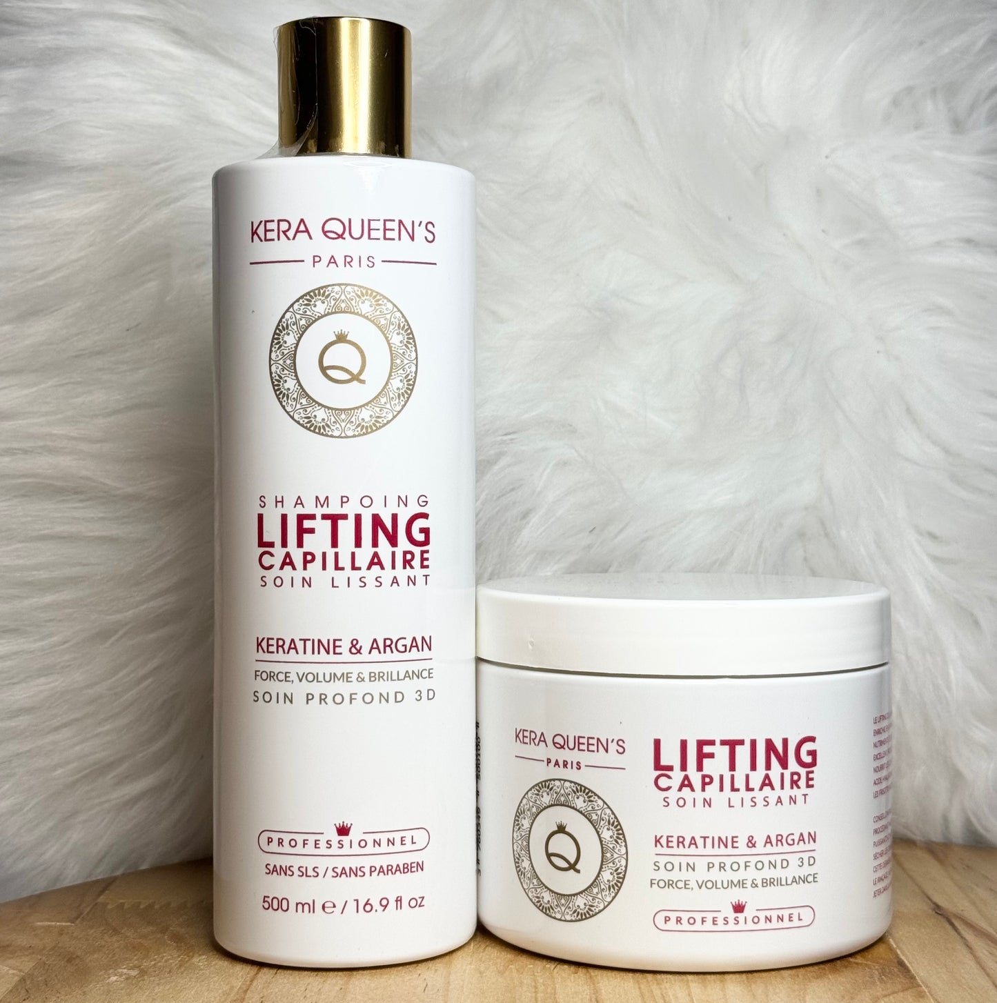 SHAMPOING + MASQUE LIFTING KÉRATINE ET ARGAN - LISSANT, FORCE, VOLUME & BRILLANCE