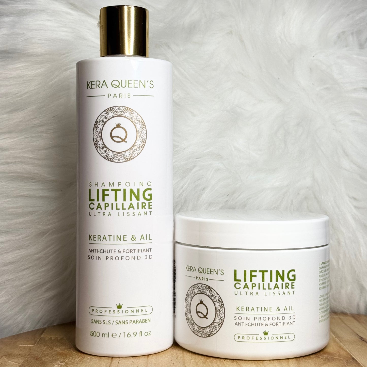 SHAMPOING + MASQUE LIFTING KÉRATINE ET AIL CHEVEUX GRAS - ANTI-CHUTE & FORTIFIANT