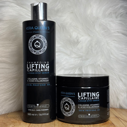 SHAMPOING + MASQUE LIFTING COLLAGÈNE, VITAMINE E, ACIDE HYALURONIQUE - LISSAGE EFFET MIRROIR